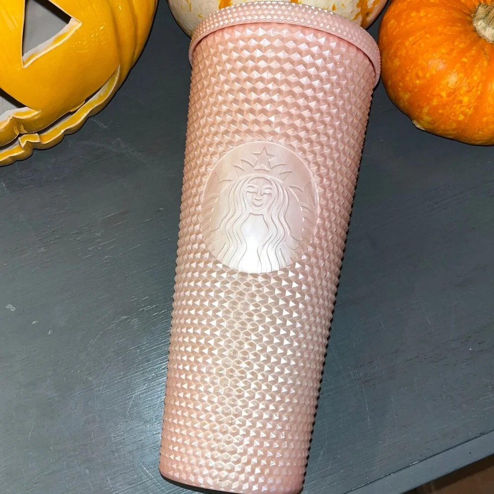 Starbucks 2024 24oz Summer Pink Pearl Bling Tumbler EUC
